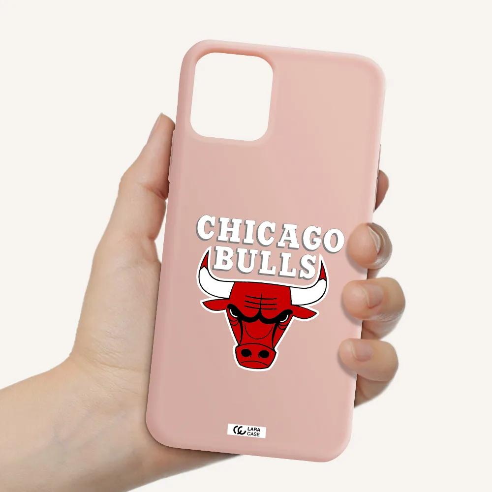 Chicago Bulls Apple iPhone 11 pro max Silicone pastel pink Case