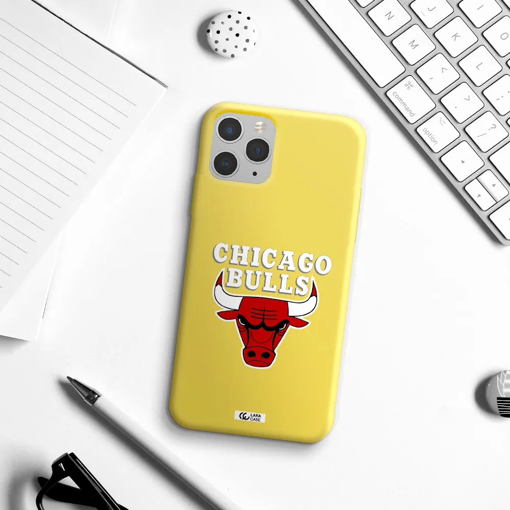 Chicago Bulls Apple iPhone 11 pro Silicone canary yellow Case