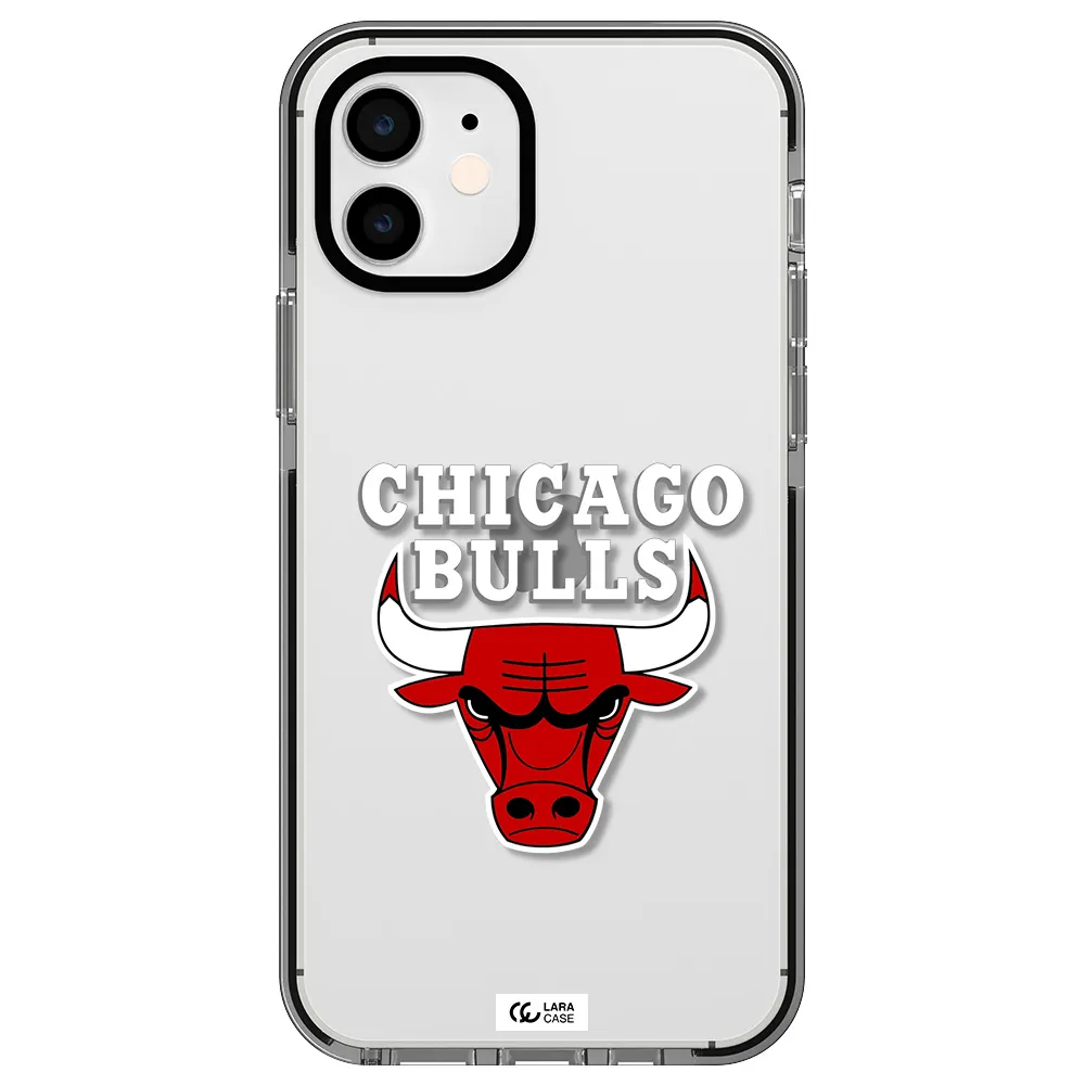 Chicago Bulls Apple iPhone 12 impact black border Case