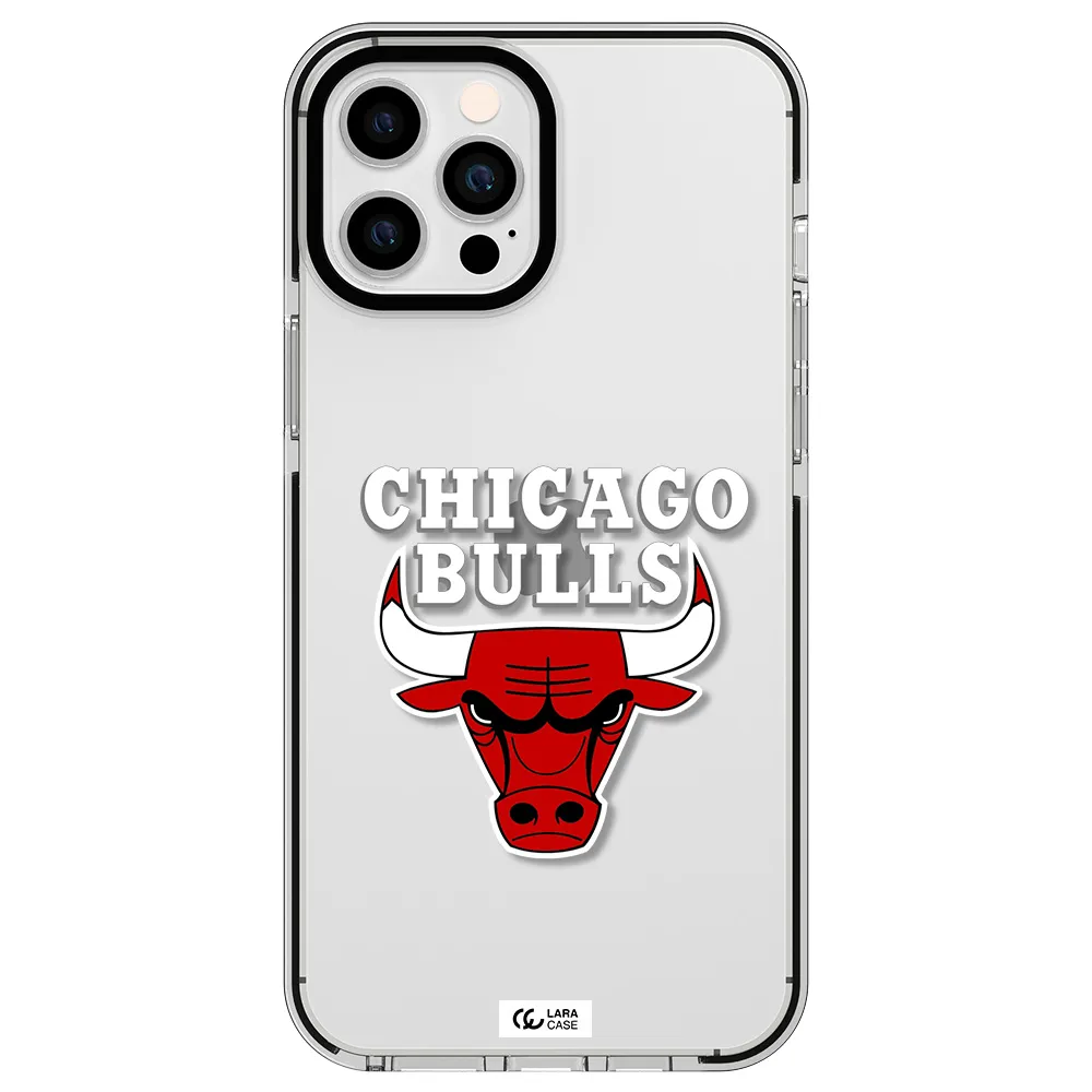 Chicago Bulls Apple iPhone 12 pro max impact black border Case