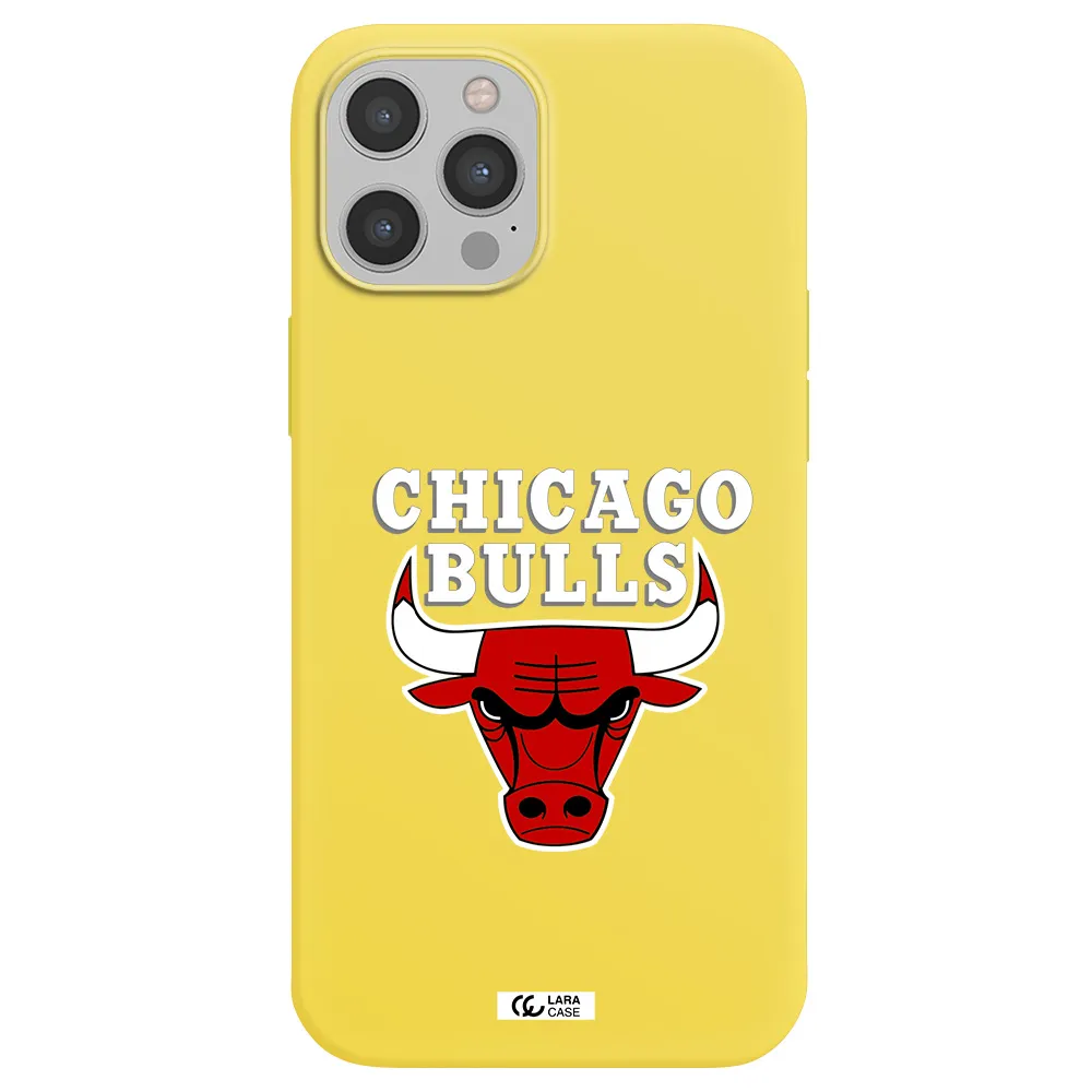 Chicago Bulls Apple iPhone 12 pro max Silicone canary yellow Case