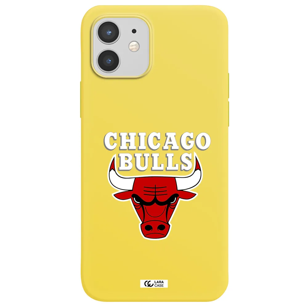 Chicago Bulls Apple iPhone 12 Silicone canary yellow Case
