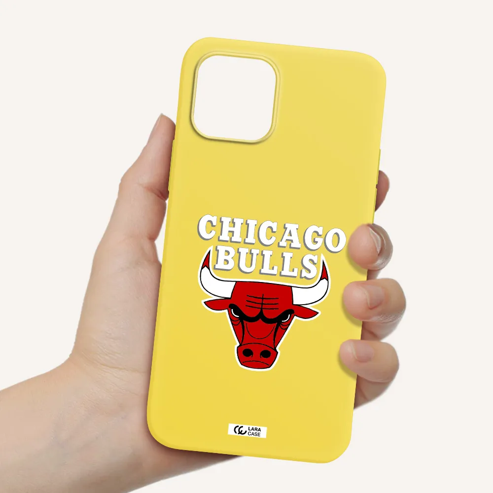 Chicago Bulls Apple iPhone 12 Silicone canary yellow Case