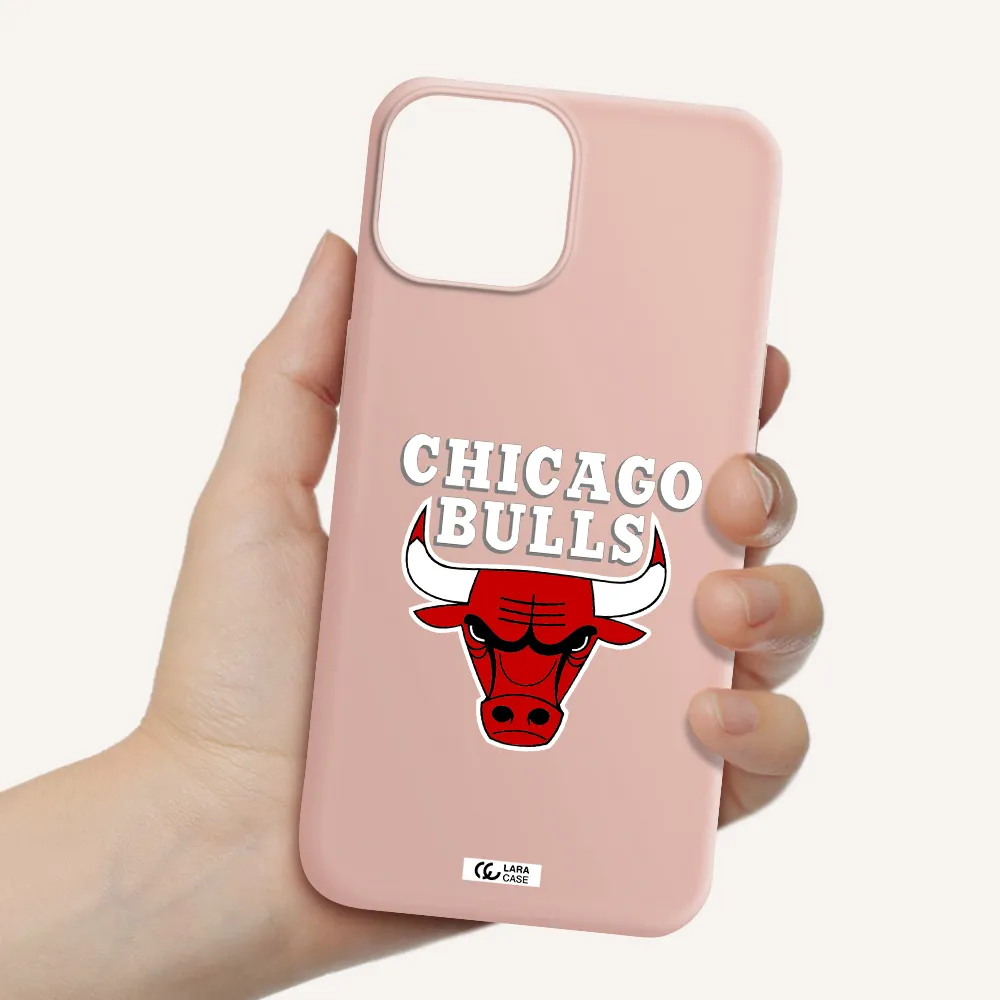 Chicago Bulls Apple iPhone 13 mini Silicone pastel pink Case