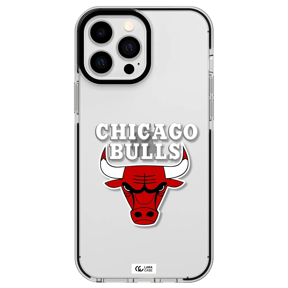 Chicago Bulls Apple iPhone 13 Pro Max impact black border Case