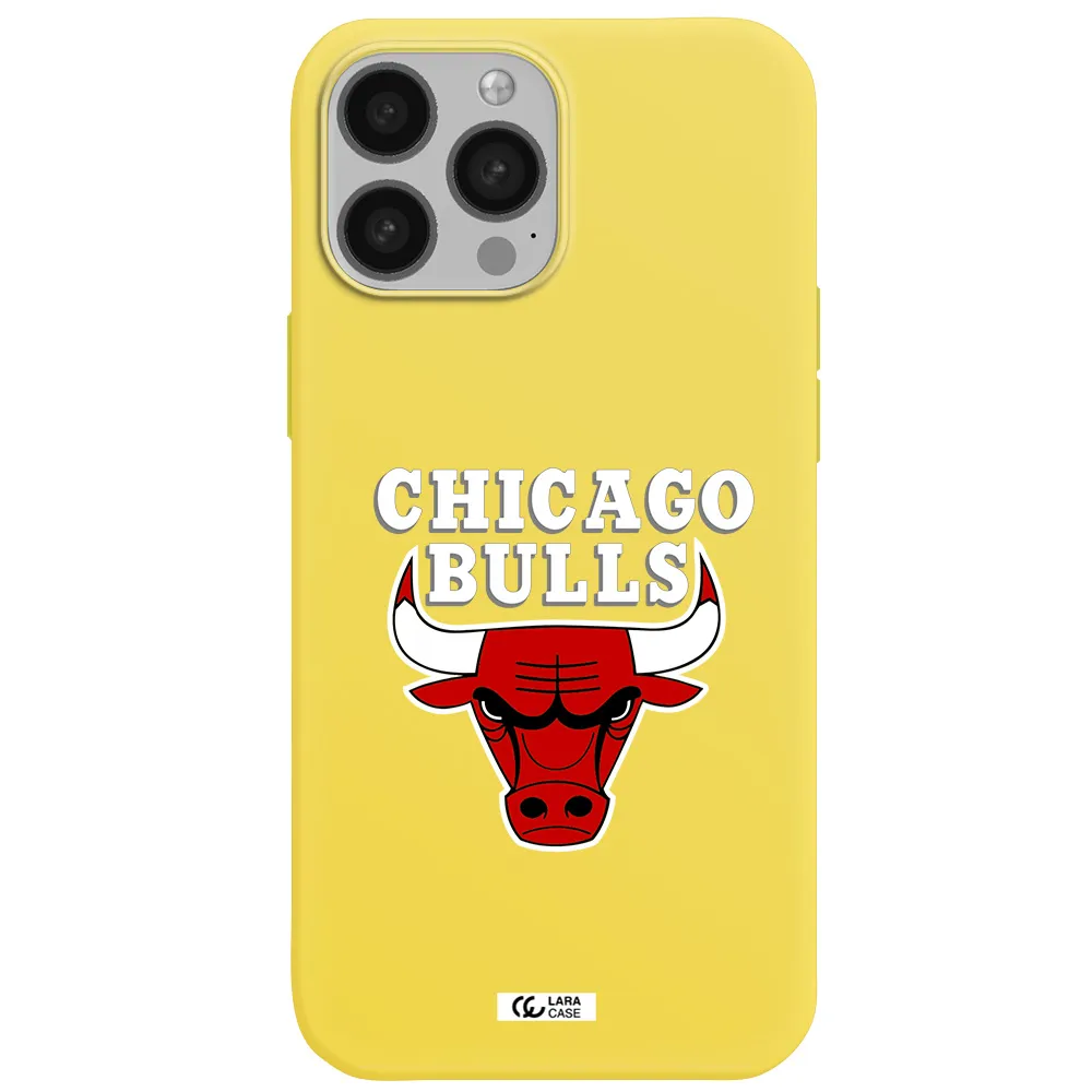Chicago Bulls Apple iPhone 13 Pro Max Silicone canary yellow Case