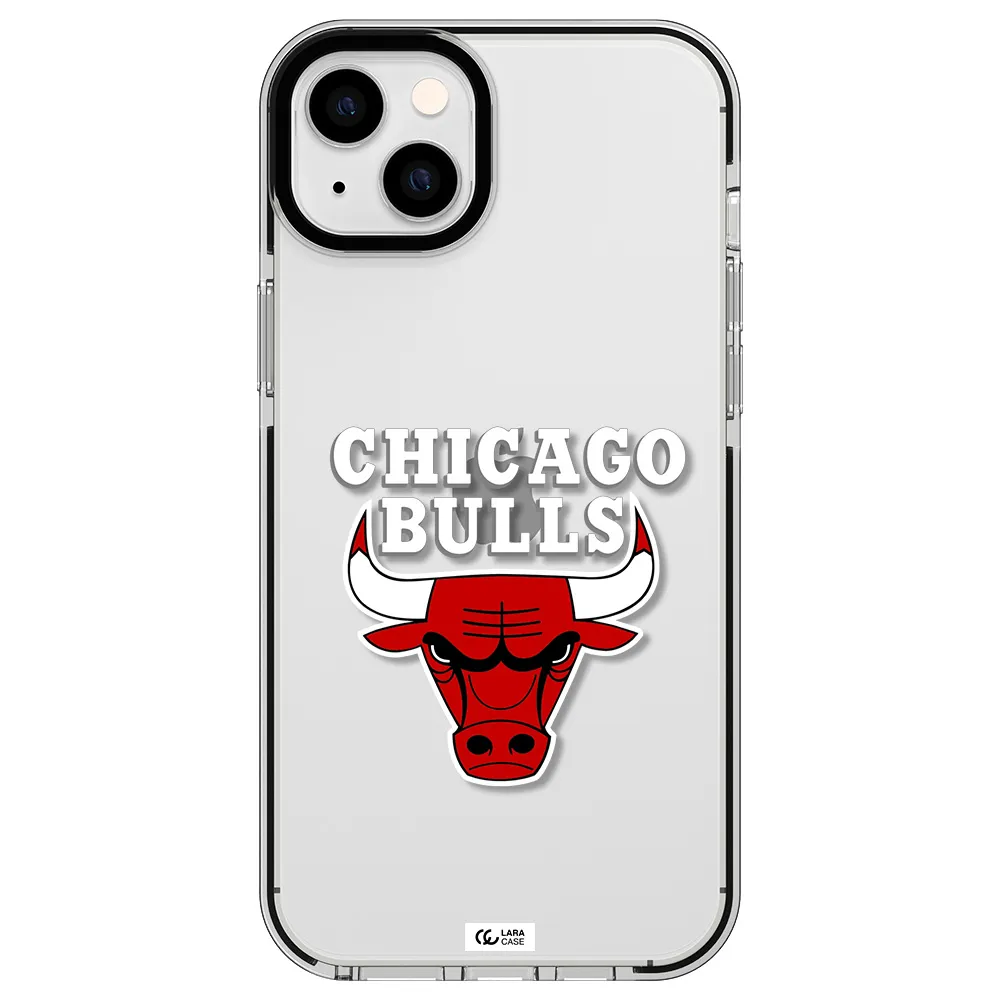 Chicago Bulls Apple iPhone 14 plus impact black border Case