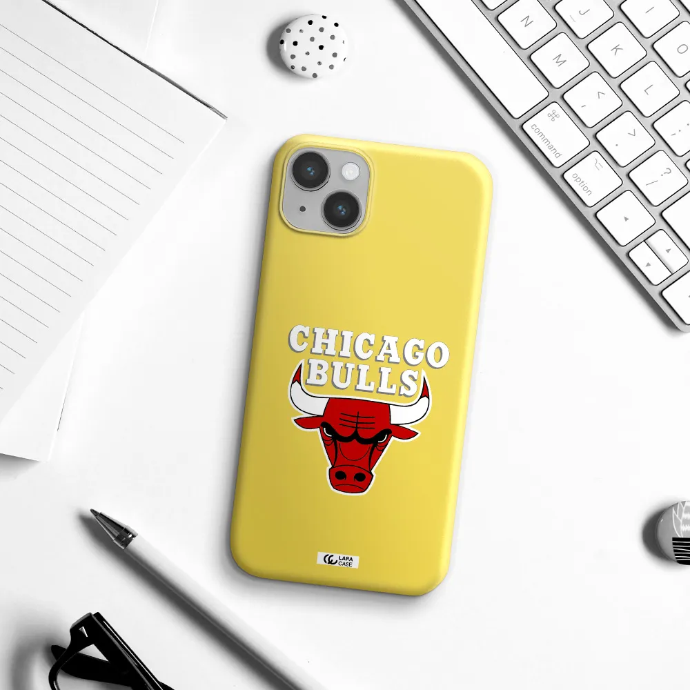 Chicago Bulls Apple iPhone 14 plus Silicone canary yellow Case