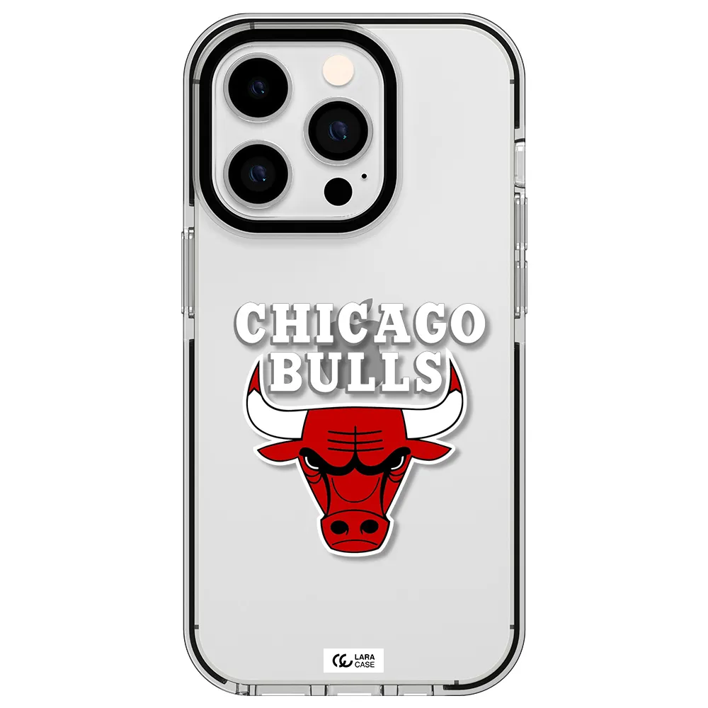 Chicago Bulls Apple iPhone 14 pro impact black border Case