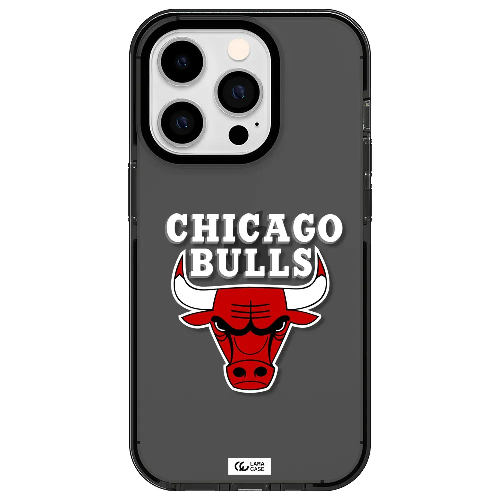 Chicago Bulls Apple iPhone 14 pro impact Smoke Black Case