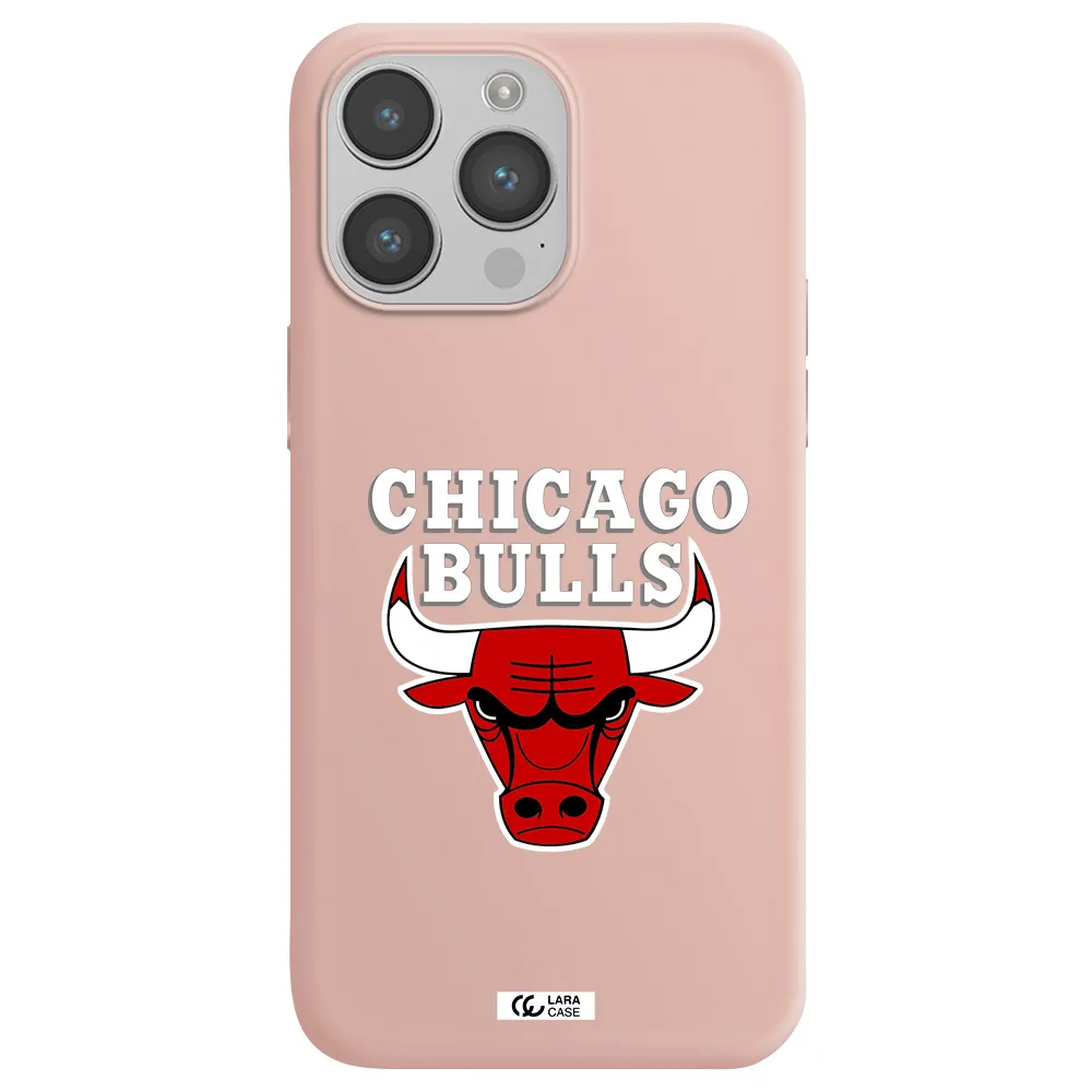 Chicago Bulls Apple iPhone 14 pro max Silicone pastel pink Case