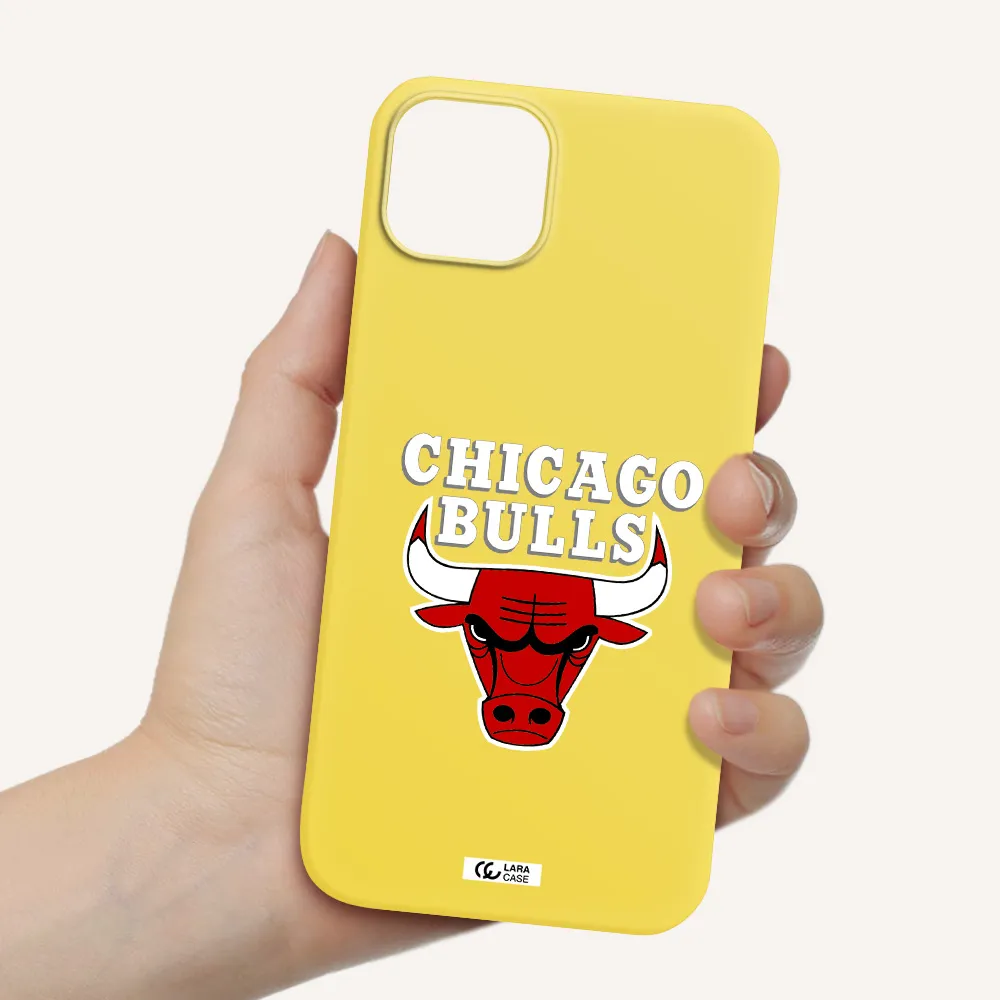 Chicago Bulls Apple iPhone 14 Silicone canary yellow Case