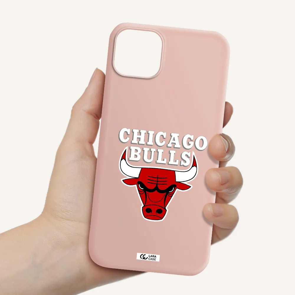 Chicago Bulls Apple iPhone 14 Silicone pastel pink Case