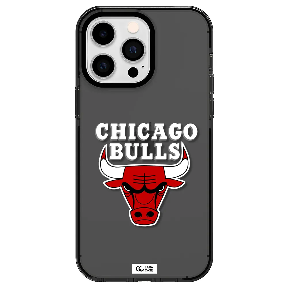 Chicago Bulls Apple iPhone 15 Pro impact Smoke Black Case