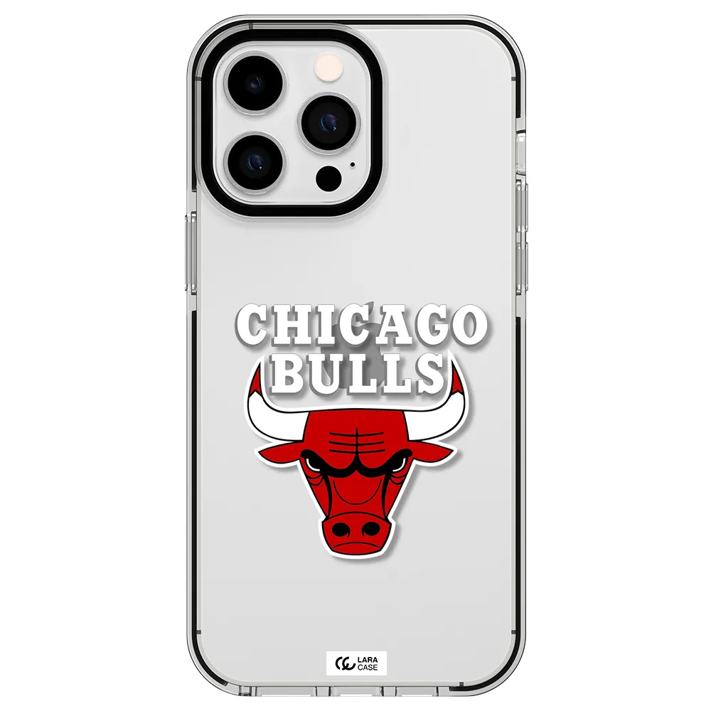 Chicago Bulls Apple iPhone 15 Pro Max impact black border Case