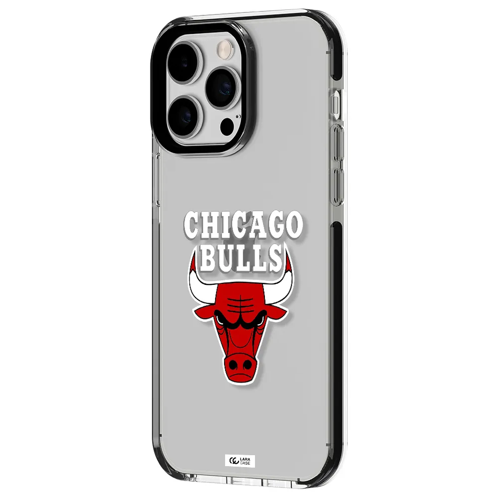 Chicago Bulls Apple iPhone 15 Pro Max impact black border Case