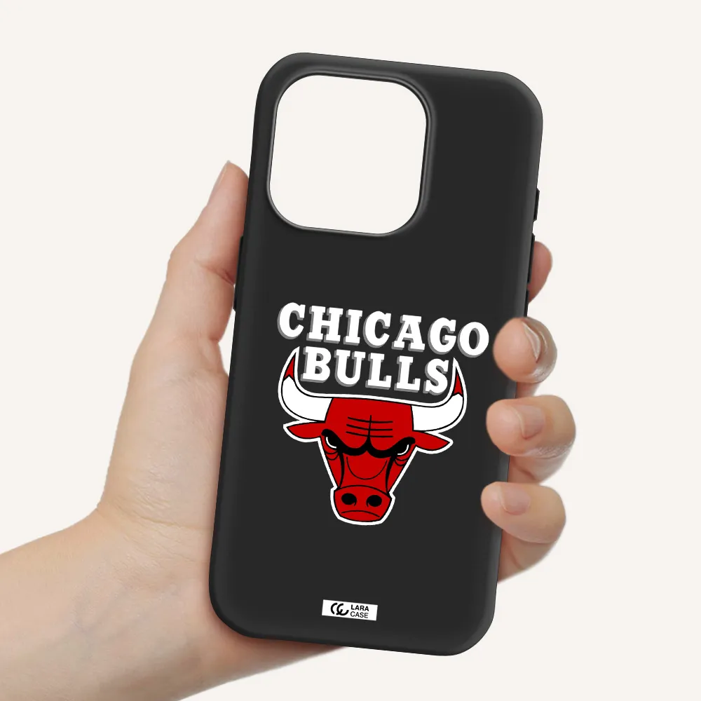 Chicago Bulls Apple Iphone 15 Pro Silicone Black Case