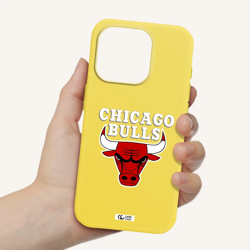 Chicago Bulls Apple Iphone 15 Pro Silicone Canary Yellow Case
