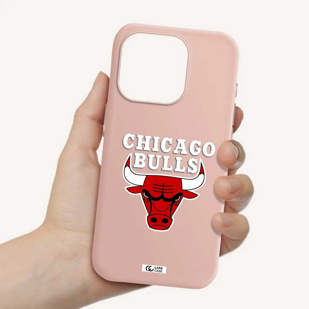 Chicago Bulls Apple Iphone 15 Pro Silicone Pastel Pink Case