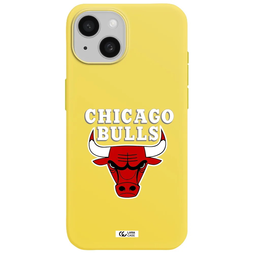 Chicago Bulls Apple iPhone 15 Silicone canary yellow Case