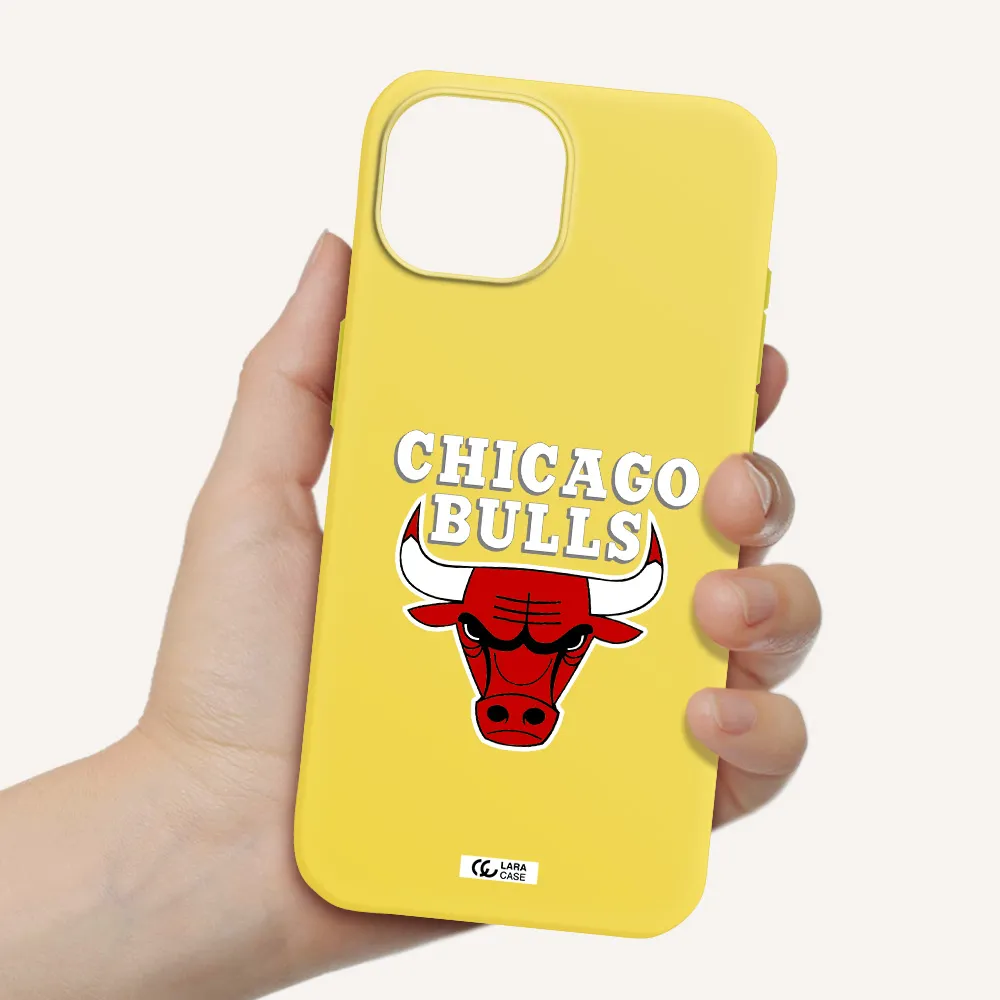 Chicago Bulls Apple iPhone 15 Silicone canary yellow Case