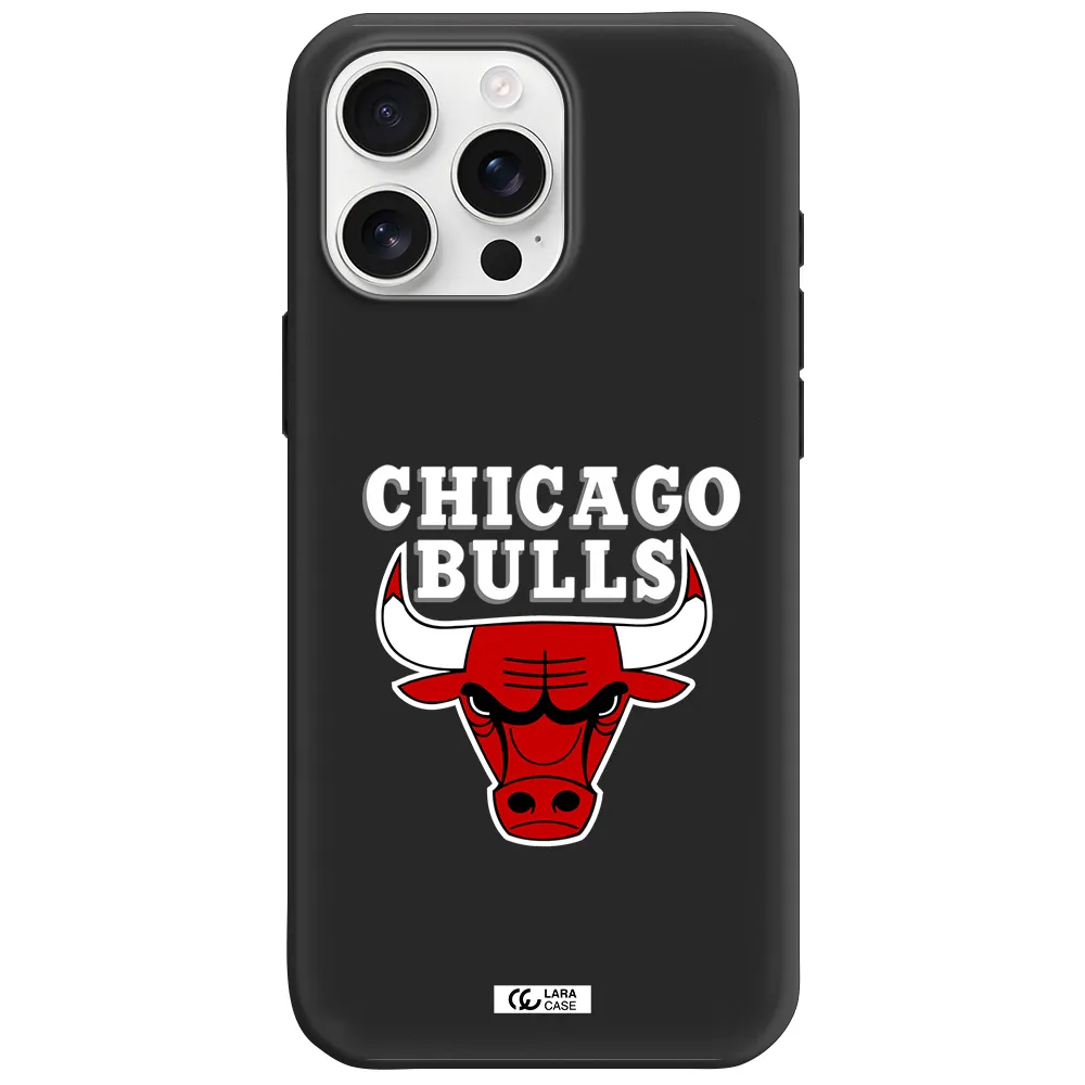 Chicago Bulls Apple Iphone 16 Pro Max Silicone Black Case