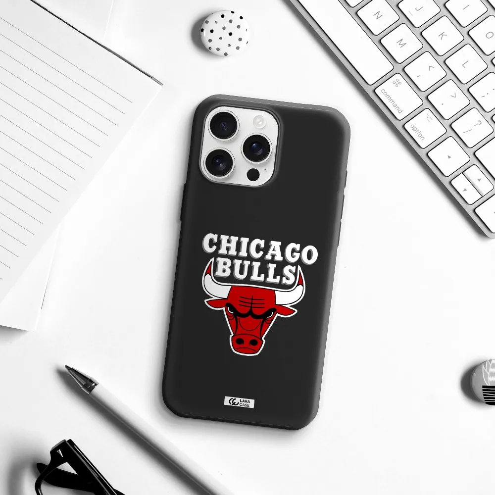 Chicago Bulls Apple Iphone 16 Pro Max Silicone Black Case