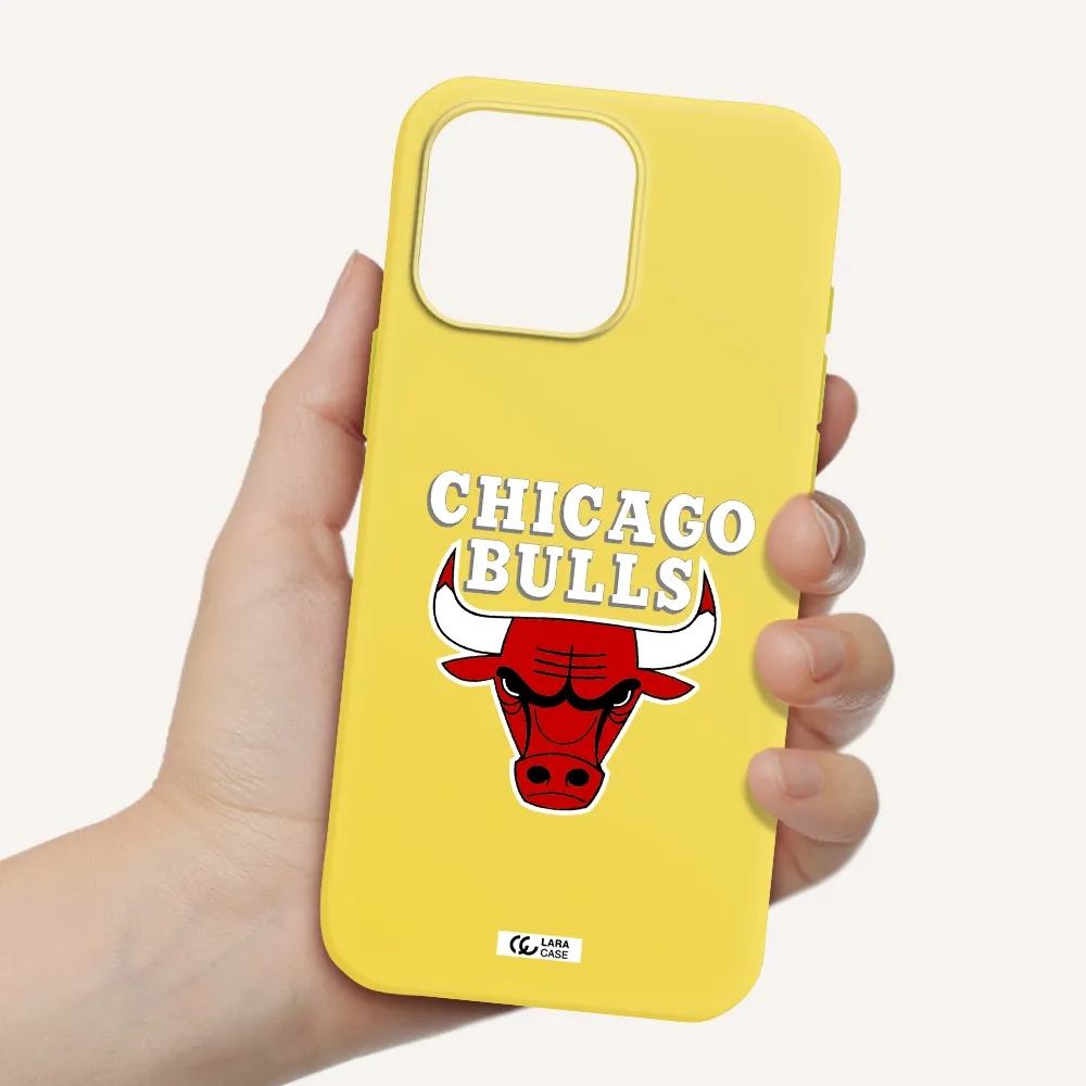 Chicago Bulls Apple Iphone 16 Pro Max Silicone Canary Yellow Case