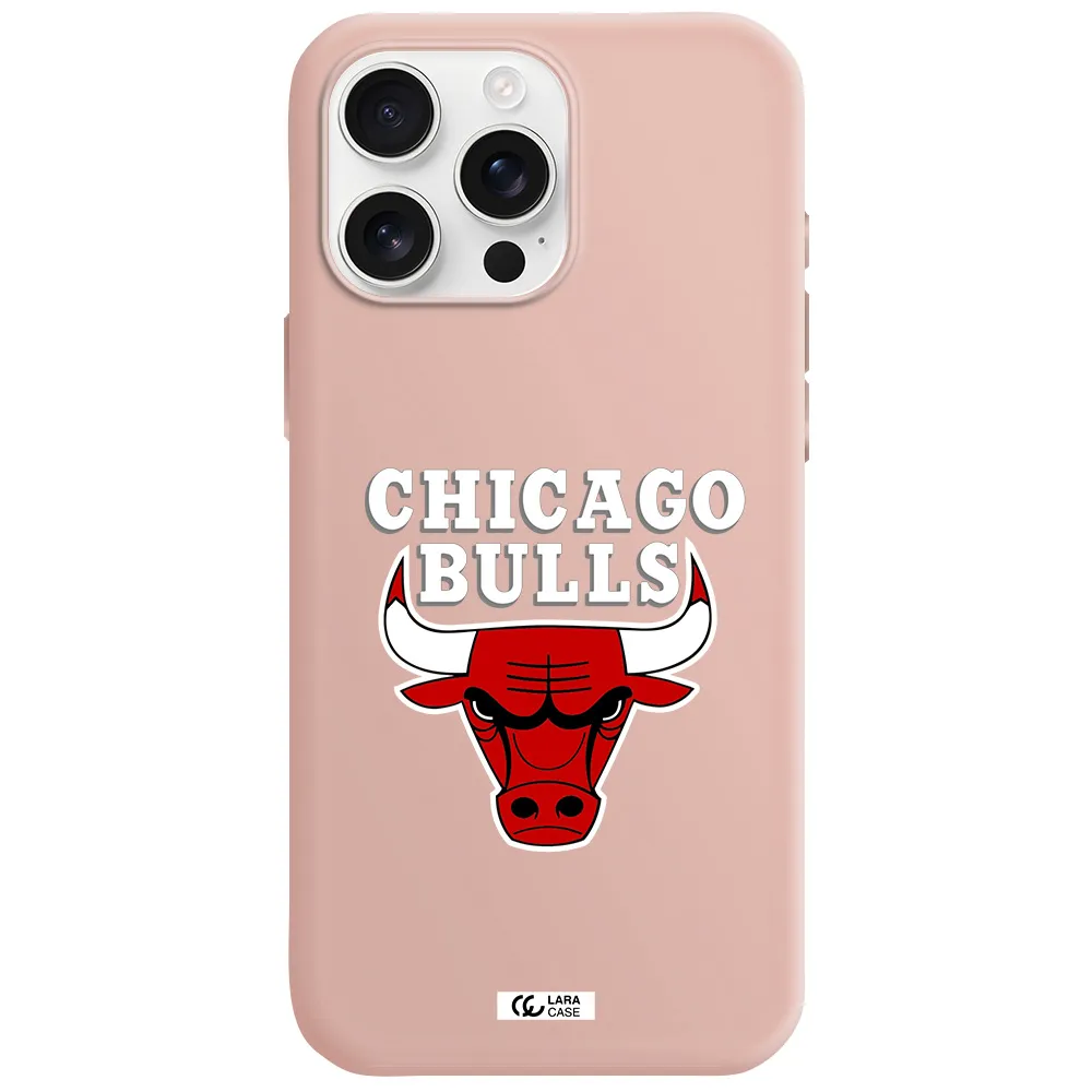 Chicago Bulls Apple Iphone 16 Pro Max Silicone Pastel Pink Case