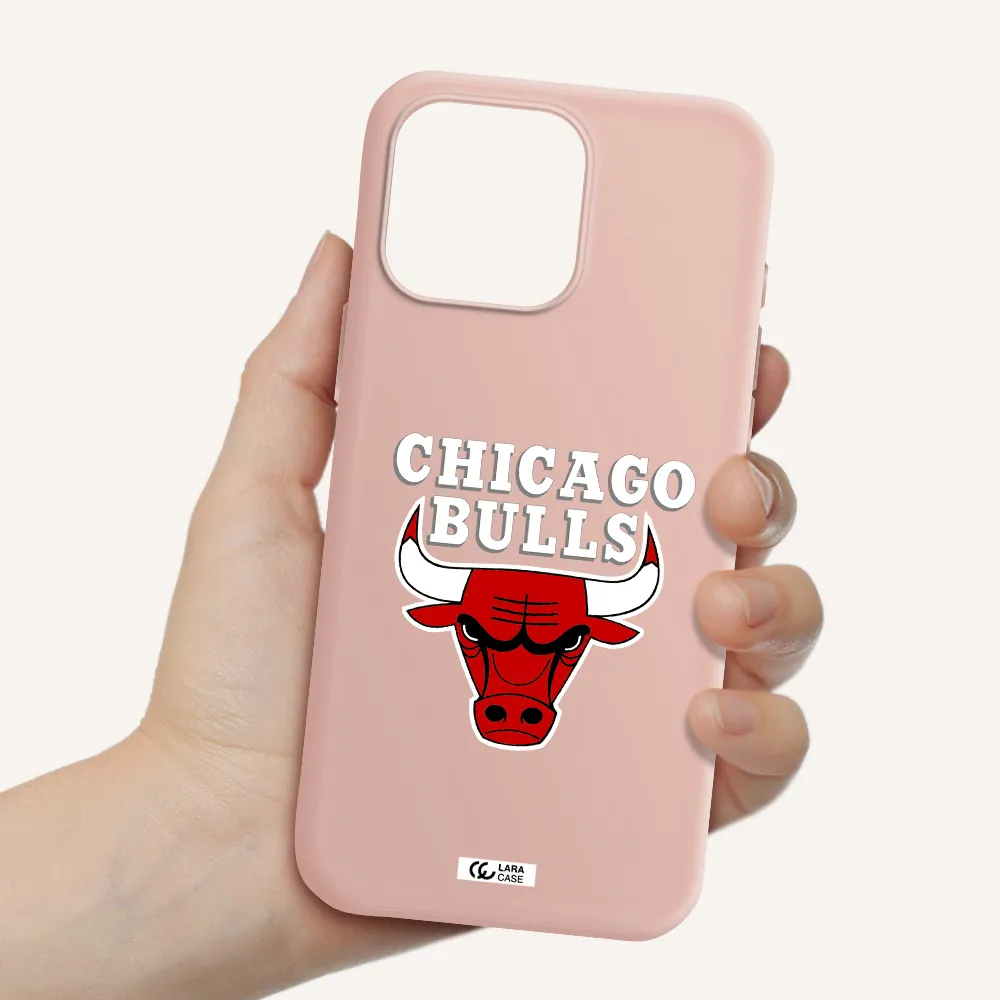 Chicago Bulls Apple Iphone 16 Pro Max Silicone Pastel Pink Case