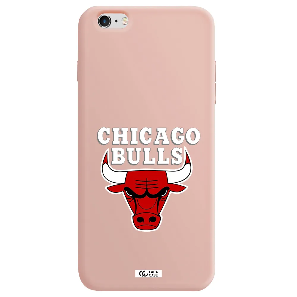 Chicago Bulls Apple iPhone 6 plus Silicone pastel pink Case