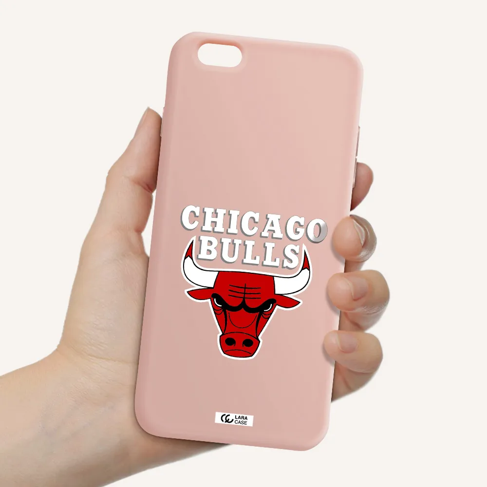 Chicago Bulls Apple iPhone 6 plus Silicone pastel pink Case