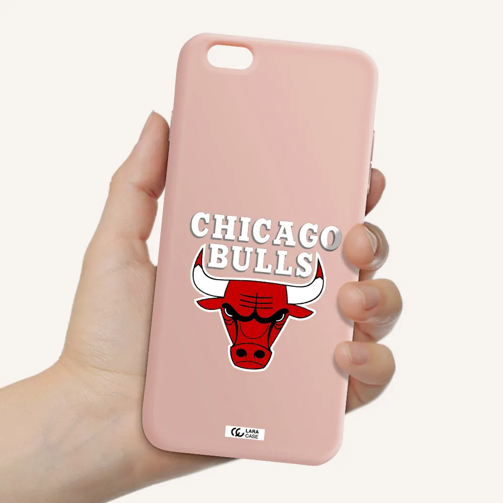 Chicago Bulls Apple iPhone 6 s plus Silicone pastel pink Case
