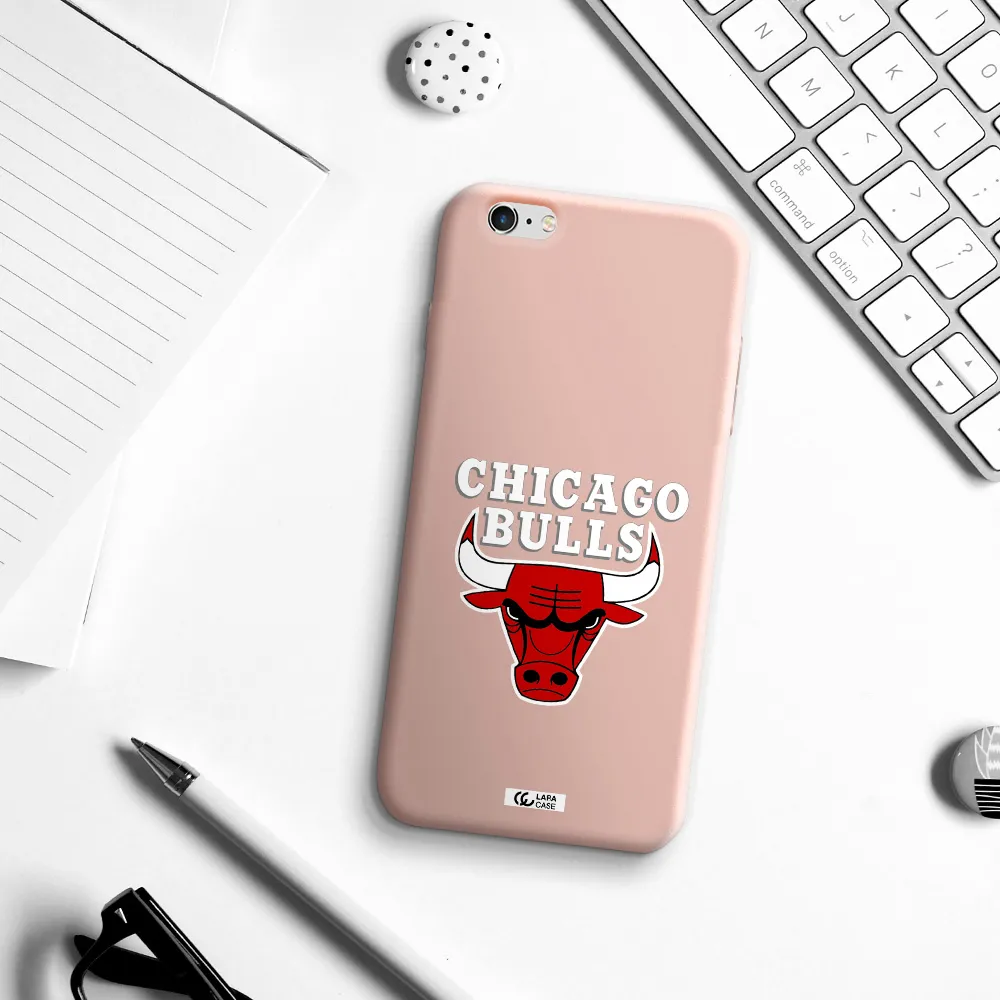 Chicago Bulls Apple iPhone 6 s plus Silicone pastel pink Case