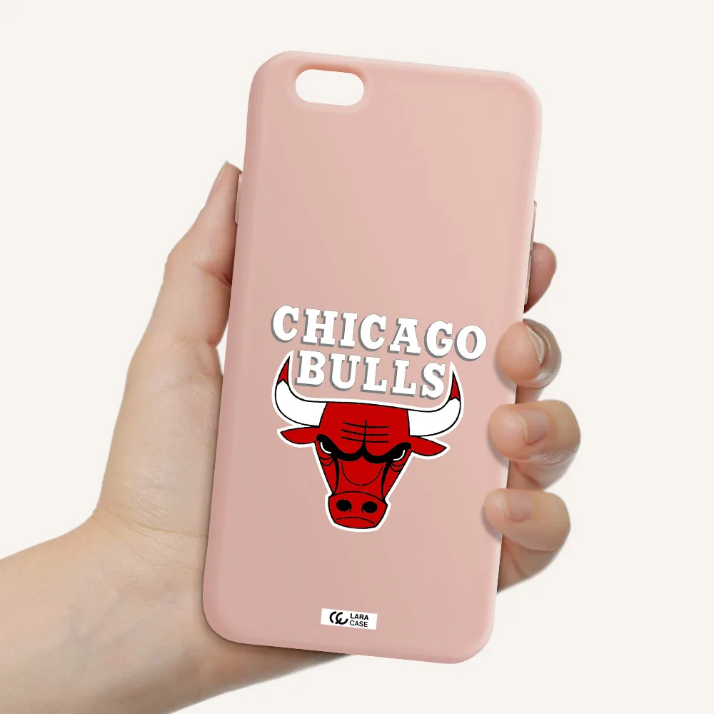 Chicago Bulls Apple iPhone 6 Silicone pastel pink Case