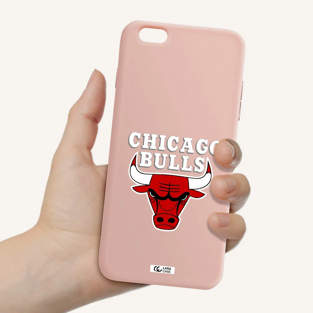 Chicago Bulls Apple iPhone 6S Silicone pastel pink Case