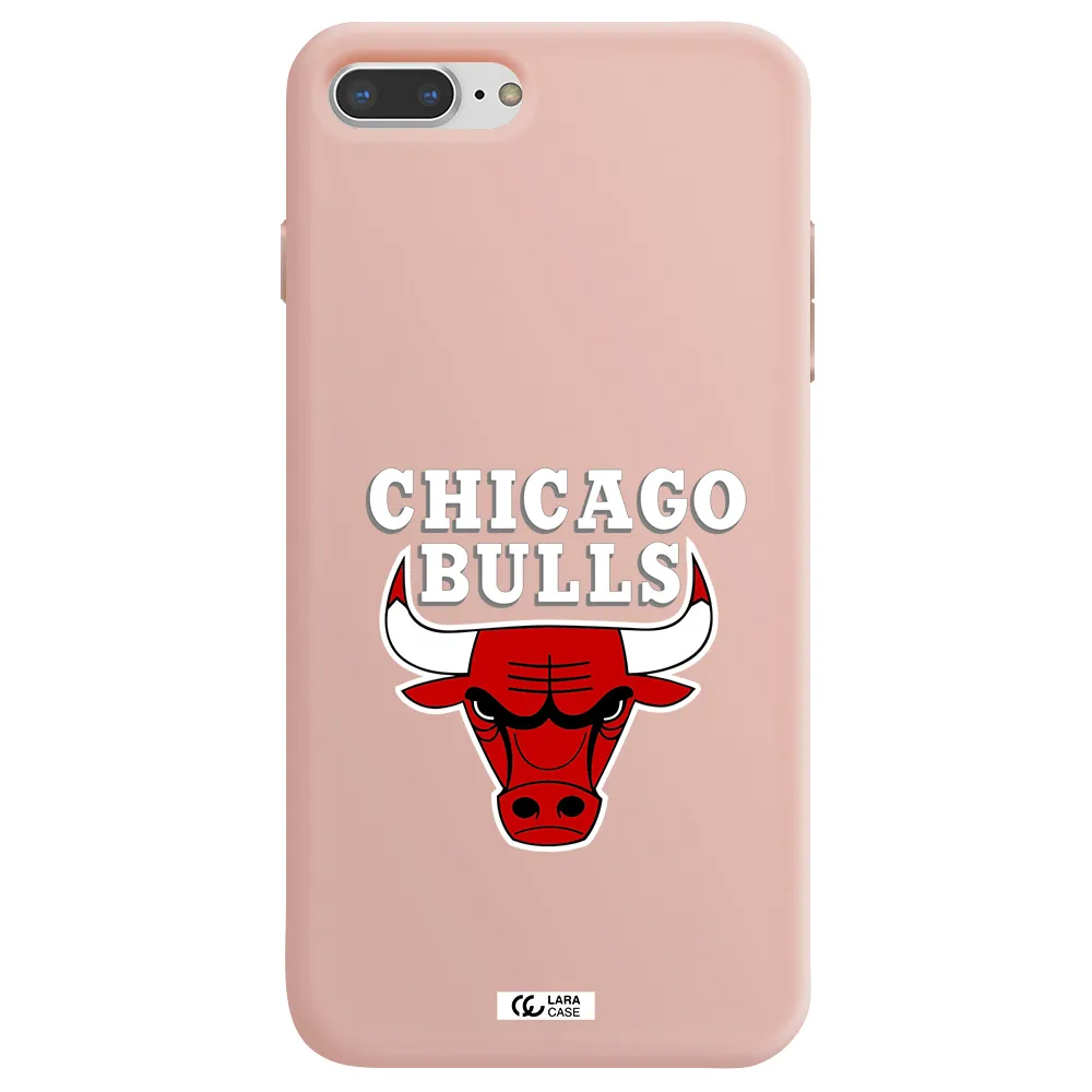 Chicago Bulls Apple iPhone 7 plus Silicone pastel pink Case