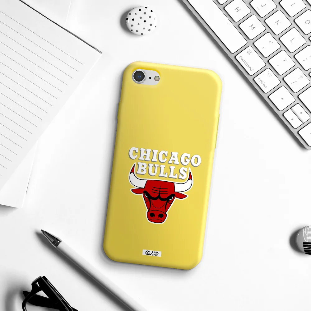 Chicago Bulls Apple iPhone 7 Silicone canary yellow Case