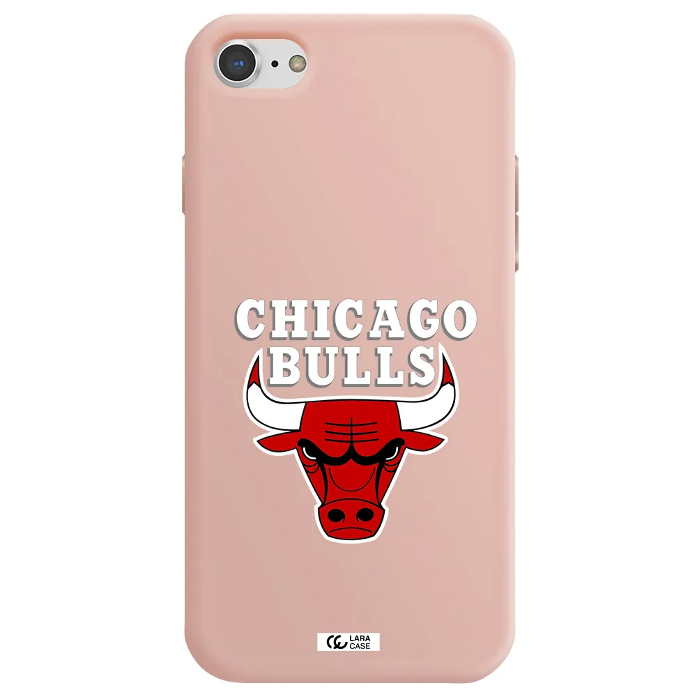 Chicago Bulls Apple iPhone 8 Silicone pastel pink Case
