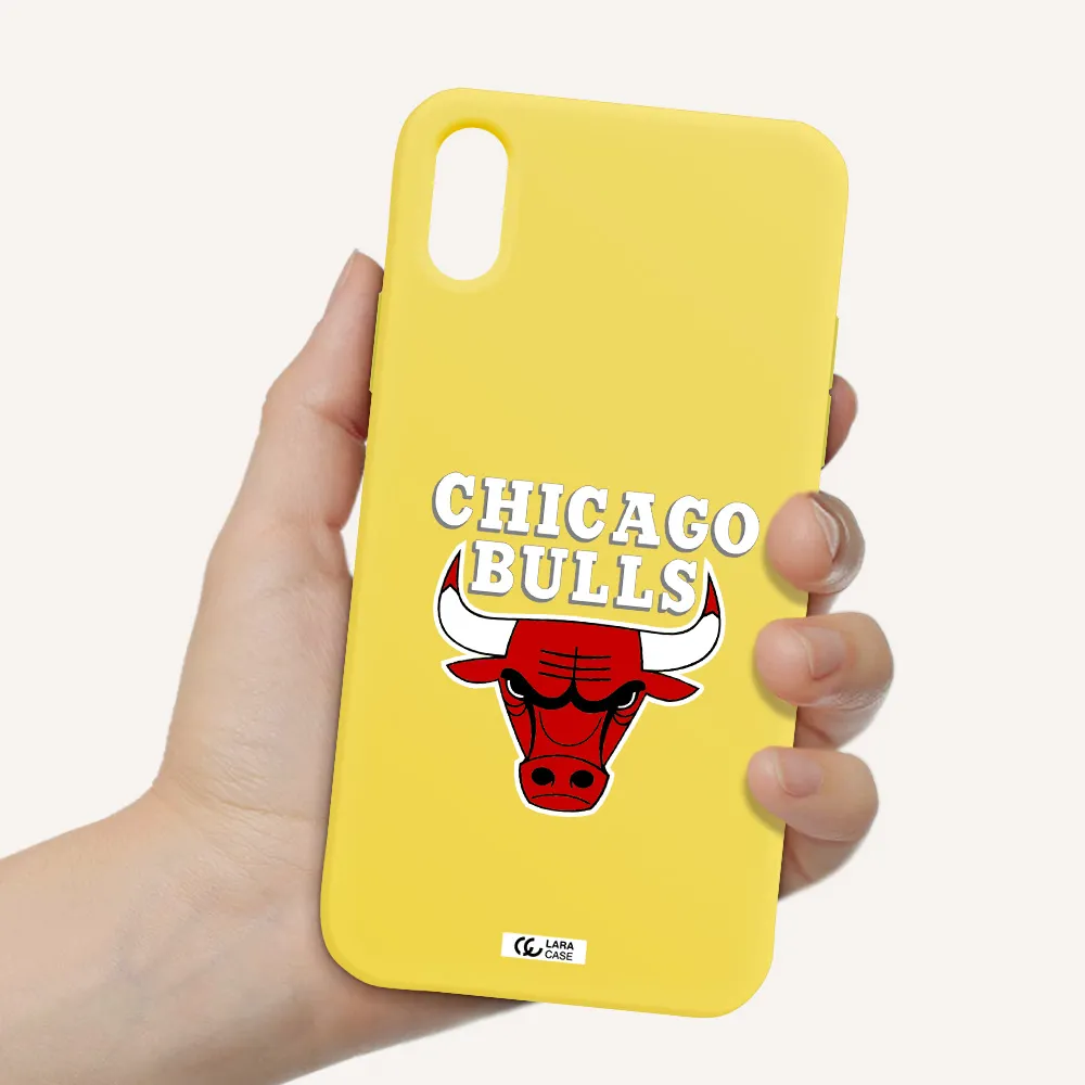 Chicago Bulls Apple iPhone X Silicone canary yellow Case