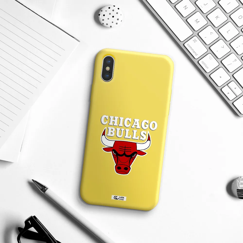 Chicago Bulls Apple iPhone X Silicone canary yellow Case