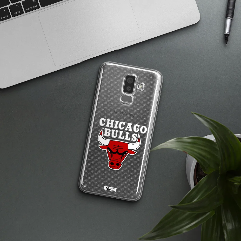 Chicago Bulls Samsung J8 Clear TPU Case