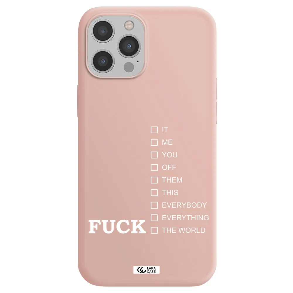 F#*K Ways Apple iPhone 12 pro max Silicone pastel pink Case