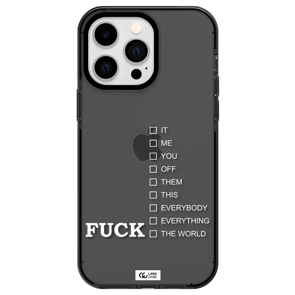F#*K Ways Apple iPhone 14 pro max impact Smoke Black Case