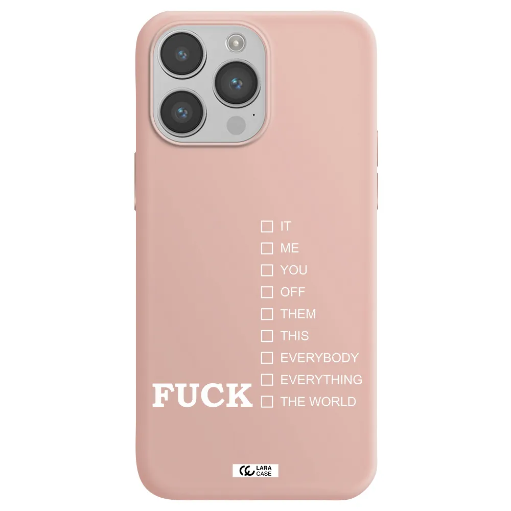 F#*K Ways Apple iPhone 14 pro max Silicone pastel pink Case