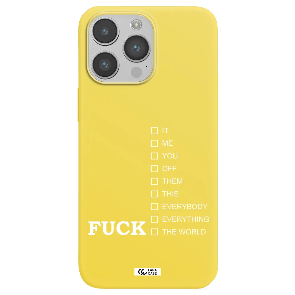 F#*K Ways Apple iPhone 14 pro Silicone canary yellow Case