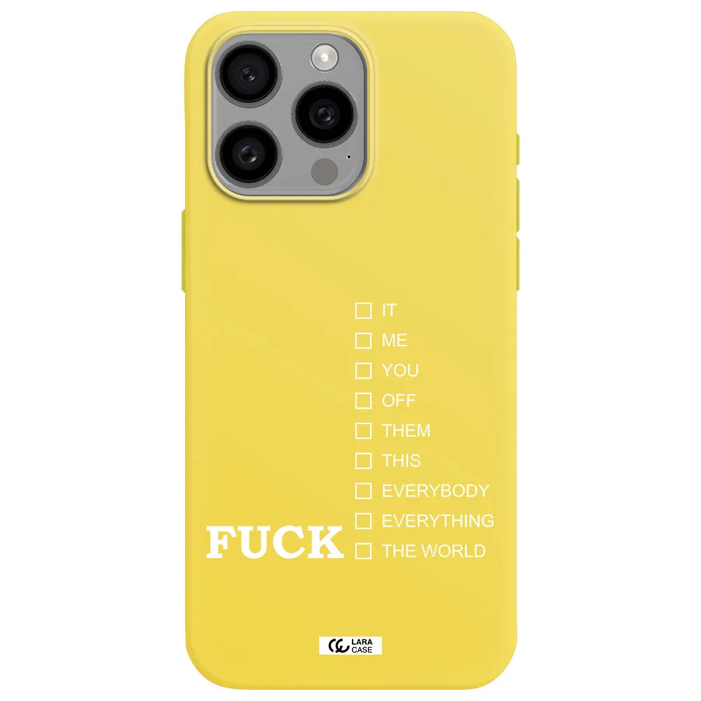 F#*K Ways Apple Iphone 15 Pro max Silicone canary yellow Case