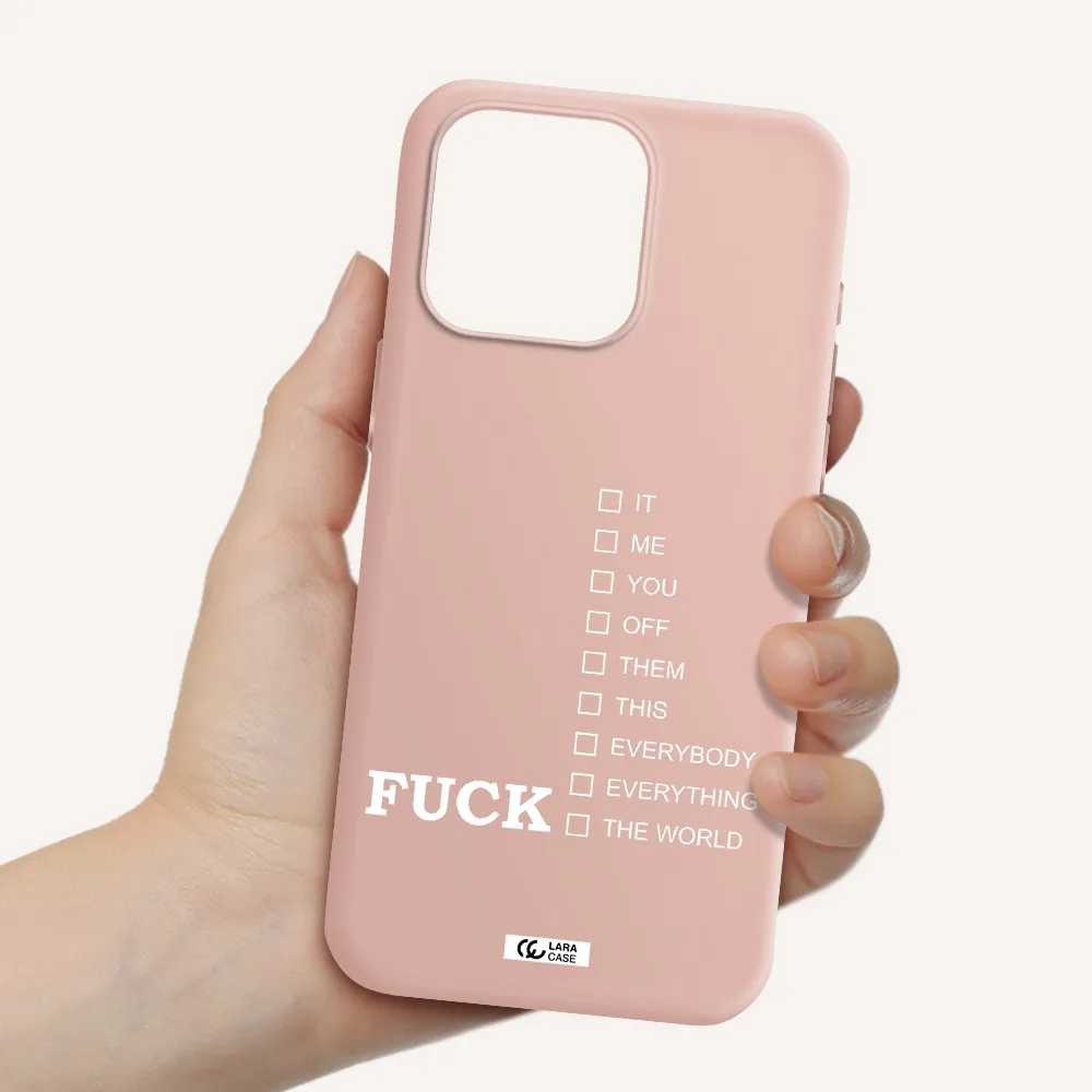F#*K Ways Apple Iphone 15 Pro max Silicone pastel pink Case