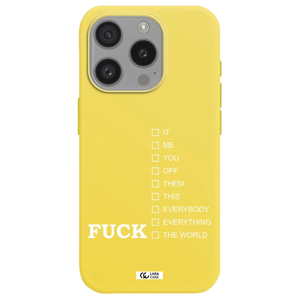 F#*K Ways Apple Iphone 15 Pro Silicone Canary Yellow Case