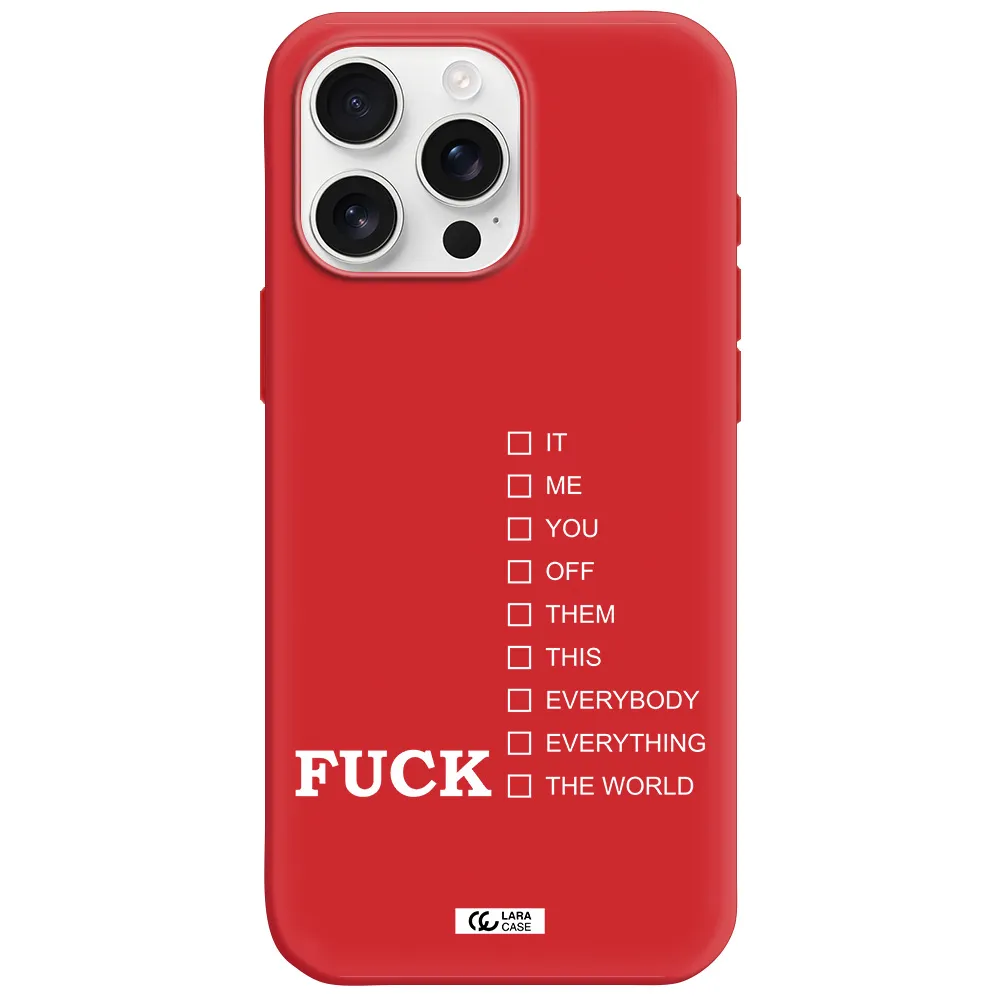 F#*K Ways Apple Iphone 16 Pro Max Silicone Imperial Red Case